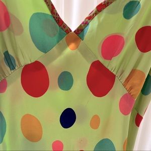 Beautiful bubblegum polka dot silk dress
